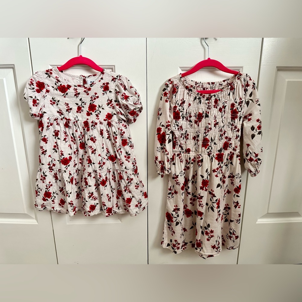 Old Navy Red Flower Dress 3T